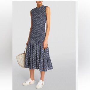 Veronica Beard Verena Smocked Cotton Toille Dress - Size 4 - wore once!